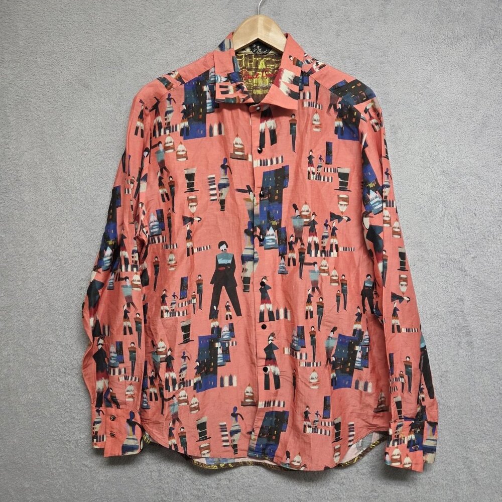 Robert Graham Mens L Yosemite Valley Limited Edition Shirt Linen Blend 321/363